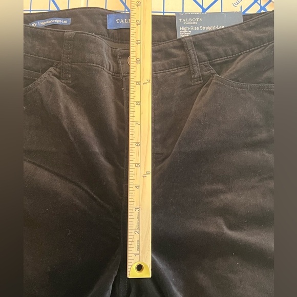 NWT TALBOTS FLAWLESS HI RISE STRAIGHT LEG BLACK VELVET 5pk PANTS SZ 10p - Picture 8 of 10